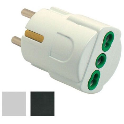 Adaptateur Schuko 10/16A+T Noir 81091 Fme