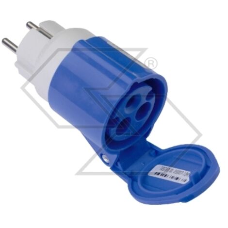 Adaptateur SCHUKO Fiche 2 pôles + terre 16A Prise 2 pôles + terre 220V CEE IP44