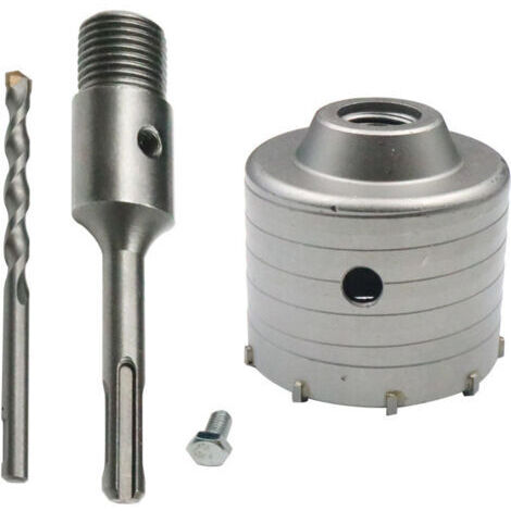 Adaptateur scie cloche béton 110 mm + foret central pour brique béton ciment pierre (100 mm + 110 mm + 110 mm)