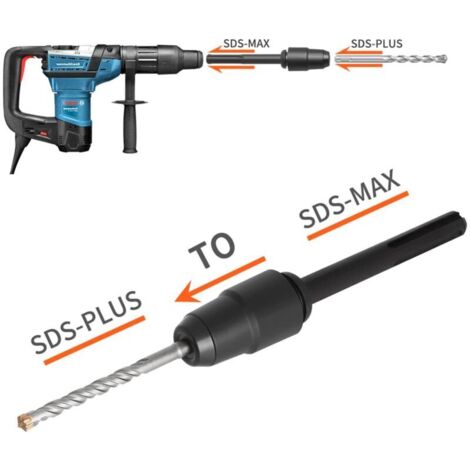 Adaptateur Sds Max Vers Sds Plus Pour Marteaux Rotatifs, Outil Rapide Pour Perceuse Sds Max Vers Sds Plus, Adaptateur De Mandrin Adaptateur Rapide Pour Toutes Les Perceuses Sds Max