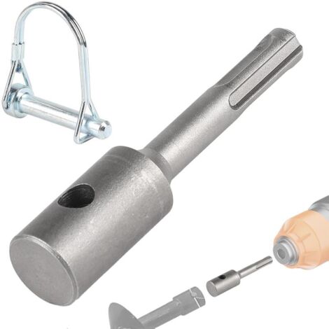 Adaptateur SDS Plus avec Goupille pour Forets de Tarière ⌀40-150 mm, Visseuse Tarière à Pieux Foret de Puits Sans Fil, Robuste et Durable