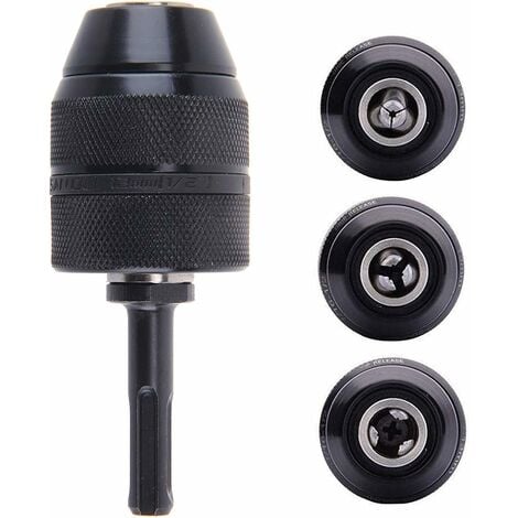 COSTJJ Adaptateur Sds Plus Mandrin autoserrant à fermeture rapide 2-13 mm Mandrin Professionnel Robuste 1/2-20UNF Perceuse Sans Clé de Mandrin à Fermeture Rapide Avec Adaptateur SDS