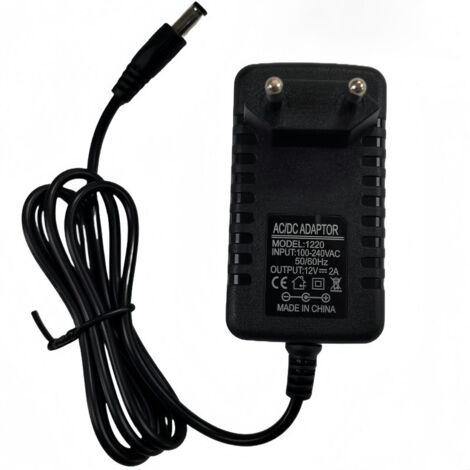 Adaptateur secteur 12V 2A - Câble 1m, Connexion 5.52.5mm - Pour appareils électroniques (chargeur AC/DC)