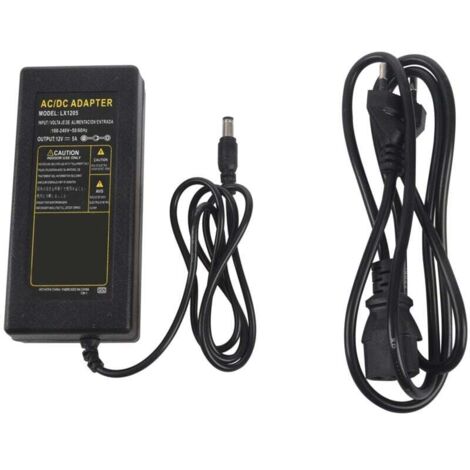 Adaptateur Secteur 12V 5A 60W pour Ruban LED RGB SMD 3528 5050 Alimentation