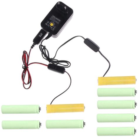 Adaptateur Secteur 1.5V-12V pour Piles AAA/AA/C/D - Remplace 1 à 8 Piles - Version UE