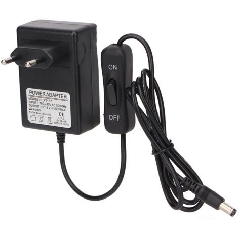 Adaptateur Secteur 15V 2000mA pour Découpeuse à Fil Chaud, Câble de Commande en Métal et Plastique Robuste, 100‑240V Prise UE, Puissance Max 30W