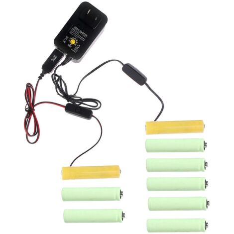 Adaptateur Secteur 1.5V à 12V pour Piles AAA LR03 AM4 - Remplace 1 à 8 Piles - Alimentation US