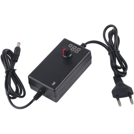 Adaptateur Secteur 24W 2A avec Affichage LED et Régulation de Tension 3-12V (100-240V, Prise EU)