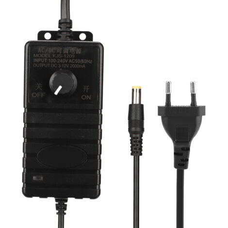 Adaptateur Secteur 24W 2A Régulation de Vitesse et Tension Faible Perte Haute Efficacité pour PC 100‑240V Prise EU
