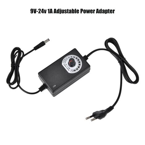 Adaptateur Secteur 9V-24V 1A Réglable pour Moteur, Alimentation Variable 100-240V (Fiche UE)