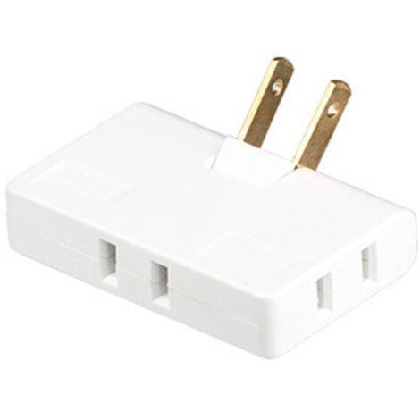 Adaptateur secteur à 3 voies pour prise murale plate - Mini prise murale intérieure pivotante à 2 broches, répartiteur de sortie (installation rapide et facile) parfait pour la maison et les voyages, 
