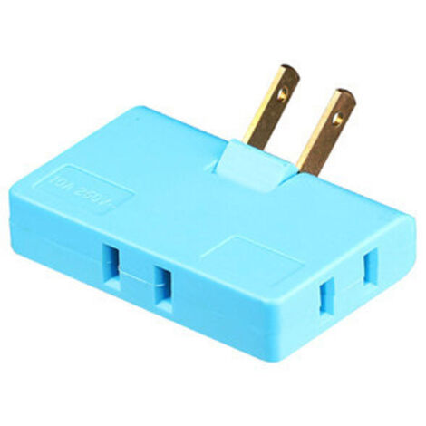 Adaptateur secteur à 3 voies pour prise murale plate - Mini prise murale intérieure pivotante à 2 broches, répartiteur de sortie (installation rapide et facile) parfait pour la maison et les voyages, 