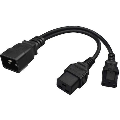 Adaptateur secteur en Y C20 vers C13+C19, prise IEC 320 C20 mâle