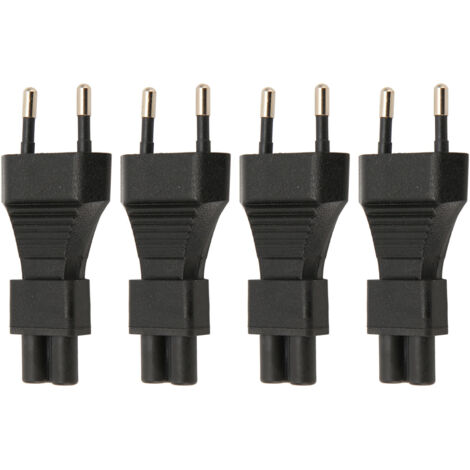 Adaptateur Secteur EU vers IEC C5 4 Pièces, 2.5A 250V, Prise Mâle EU 100-250V, Plug & Play