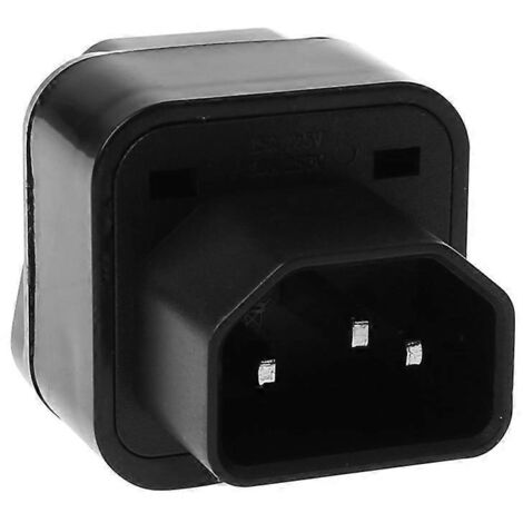 Adaptateur secteur IEC 320 C14 vers femelle universelle, connecteur de prise secteur noir