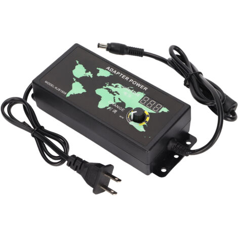 Adaptateur Secteur LED 120W 10A 3‑12V Réglable avec Affichage Numérique, Alimentation Variable 100-240V Prise US