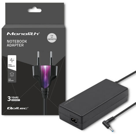 Adaptateur secteur Qoltec pour ordinateur portable HP 150 W  19,5 V  7,7 A  4,5 x 3,0 + broches  + câble d'alimentation