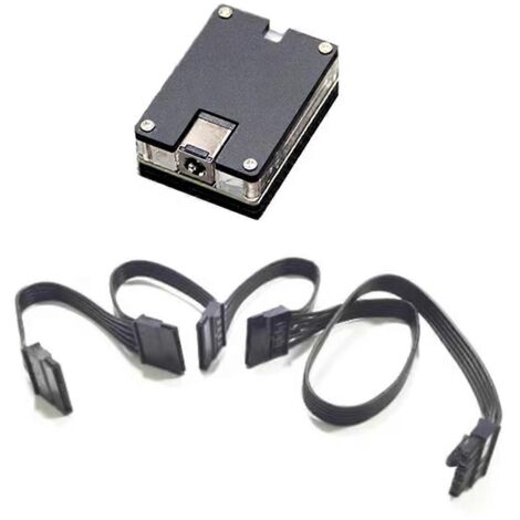 Adaptateur secteur rigide 4SATA 5,5 x 2,5 mm DC 12 V vers 12 V/5 V pour disques durs et SSD SATA