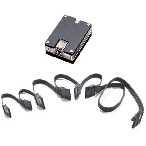 Adaptateur secteur rigide 6SATA 5,5 x 2,5 mm vers 12 V 5 V pour disque dur/SSD SATA