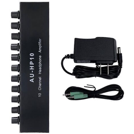 Adaptateur secteur stéréo pour amplificateur de casque, distributeur, répartiteur de casque - Prise américaine