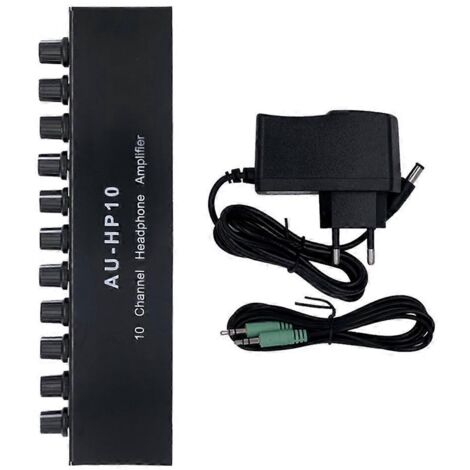Adaptateur secteur stéréo pour amplificateur de casque, distributeur, répartiteur de casque - Prise UE