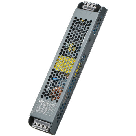 Adaptateur secteur ultra-mince pour ruban LED, transformateur AC190V-240V vers DC12V 33A 400W, convertisseur de puissance à découpage intérieur