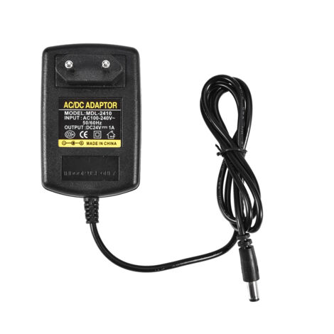 Adaptateur Secteur Universel AC 100-240V vers DC 24V 1A avec Câble et Fiche UE 5.52.1mm