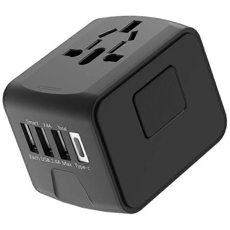 Adaptateur Secteur Universel, Chargeur de Voyage International pour US AU EU FR