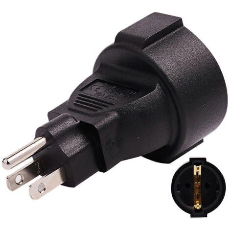 Adaptateur secteur US 3 broches vers EU 3 broches (mâle/femelle)