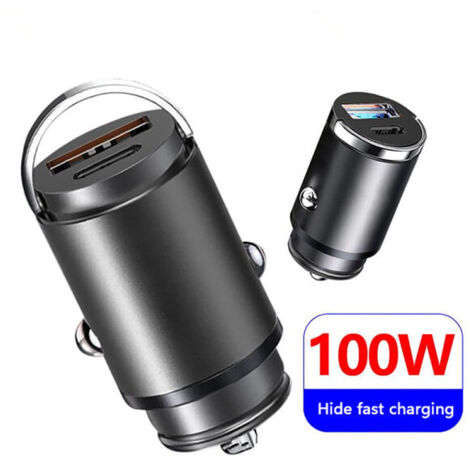 Adaptateur secteur USB 100 W avec charge rapide, USB-A et USB-C, noir - AquaForge