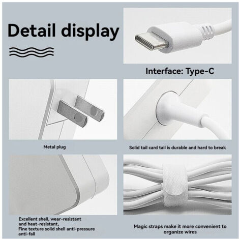 Adaptateur secteur USB-C 90W Type-C PD charge rapide murale prise EU