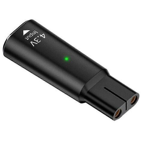 Adaptateur secteur USB-C pour rasoir électrique Philips 4,3 V en alliage d'aluminium avec indicateur LED, connecteur USB-C unique 4,3 V, noir