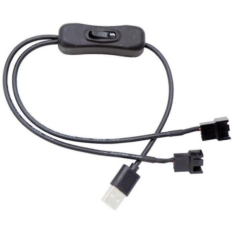 Adaptateur secteur USB vers connecteur PWM 3/4 broches 5 V pour ventilateur, noir
