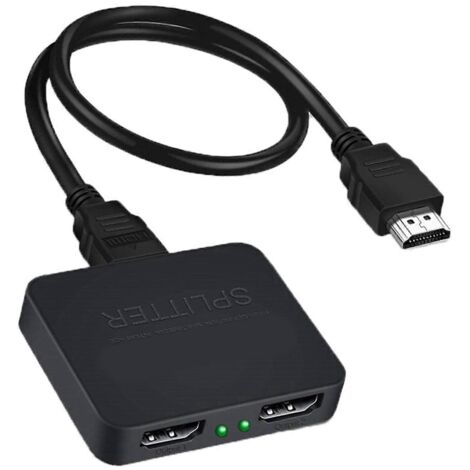 Adaptateur Splitter HDMI 1 entrée 2 sorties 4K 60Hz, Compatible 3D et 1080P pour TV Box