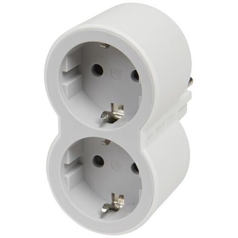 ADAPTATEUR STANDARD 2X2P+T FRONTAL BLANC/GRIS - 16 A