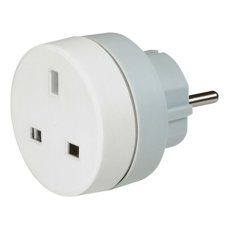 Legrand - Adaptateur 2P+T 16A 230V pour fiche standard britannique sur prise standard français ou germanique (050383)