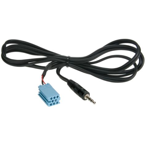 Adaptateur stereo jack 3.5 mm vers Mini-ISO bleu
