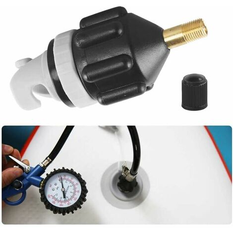 Adaptateur Sup Pompe à Air Conventionnelle Adaptateur Sup pour Compresseur Convertisseur de Pompe à Air pour Canoë Kayak Paddle Board Bateau Pneumatique Adaptateur de Valve Standard Noir