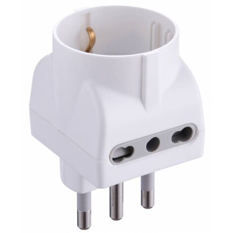 Adaptateur triple 16A + T avec 2 prises bypass + 1 prise schuko IP20