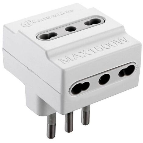 Adaptateur triple 16A + T avec 3 prises multiprise schuko IP20