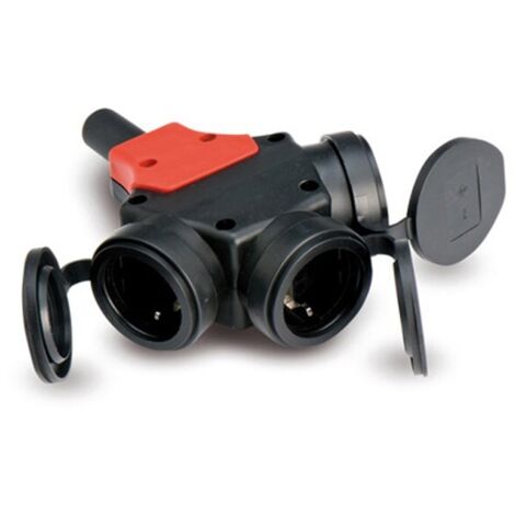ADAPTATEUR TRIPLE CAOUTCHOUC TT IP 44 - 16 A