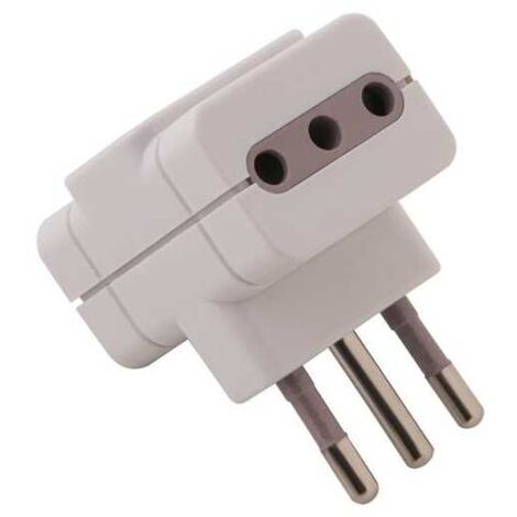 Adaptateur Triple Prise 10A P11 - Bouchon 10A S11 Blanc