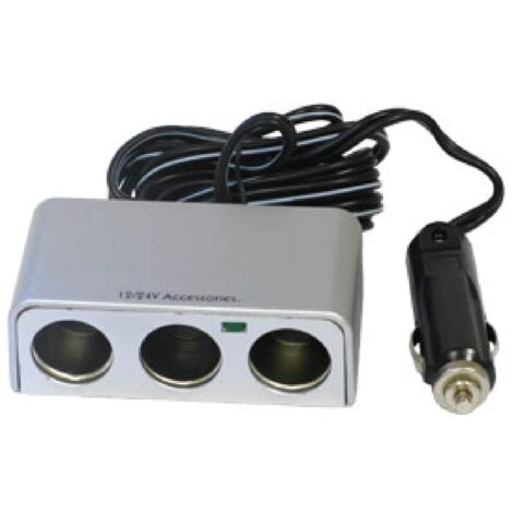 Adaptateur Triple prise allume-cigare 12V 24V + 3 USB