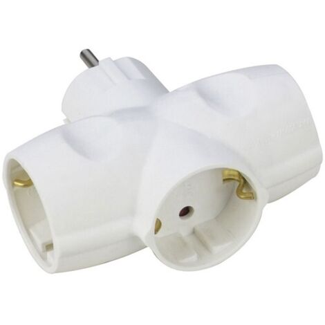 ADAPTATEUR TRIPLE SCHUKO 250V BLANC