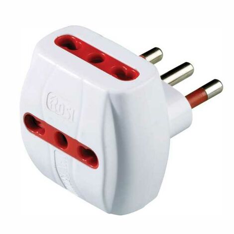 Adaptateur Triplex Sécurité 10A+T Blanc Rose