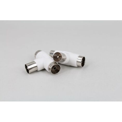 Adaptateur trois voies pour télévision par câble, prise mâle TV 9,5 vers deux femelles, adaptateur RF TV 1 vers 2, distributeur de câble de signal.