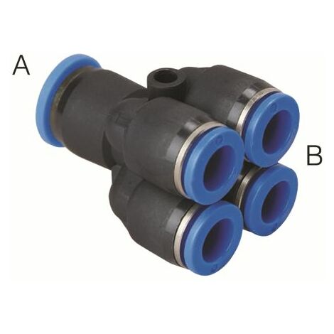 Adaptateur tube à tube double Y RS PRO PXG 1 x 6 mm Push-in, entrée 4 x ( Prix pour 1 )