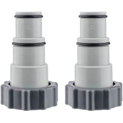 Adaptateur Tuyau Piscine 2 Pièce Raccord Piscine Adaptateurs Filetés Mâles pour Pompe de Vidange De Piscine, pour Tuyau de 1,5 Et 1,25" - Série A