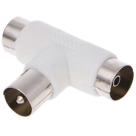 Adaptateur TV bidirectionnel pour antenne coaxiale avec connecteurs mâles et femelles