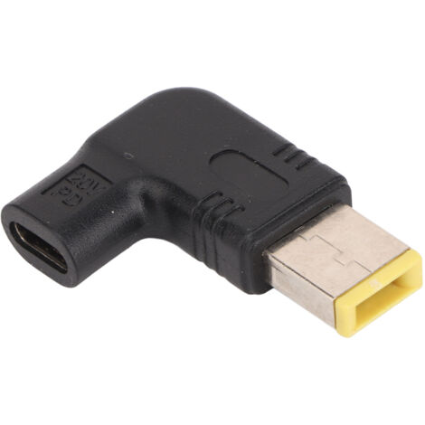 Adaptateur Type C Femelle vers Embout Carré 100W Charge Rapide PD 90 Degrés pour Ordinateur Portable